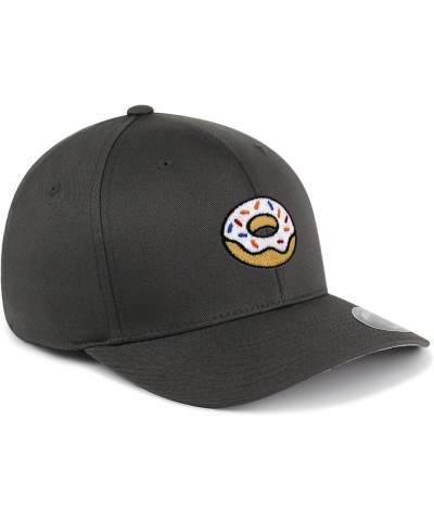 Donut Embroidered Flexfit Cap Doughtnut Snack Gray $14.39 Baseball Caps