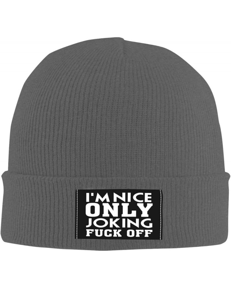 I'm Nice Only Joking Fuck Off Beanie for Men Women, Winter Hats Warm Classic Daily Skull Caps Deep Heather $8.72 Skullies & B...