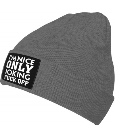 I'm Nice Only Joking Fuck Off Beanie for Men Women, Winter Hats Warm Classic Daily Skull Caps Deep Heather $8.72 Skullies & B...