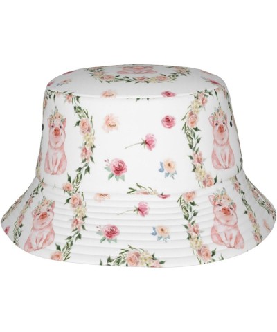 Unisex Lightweight Fashion Printed Cotton Bucket Hat Packable Outdoor Summer Travel Beach Sun Hat for Men Women Country Flora...