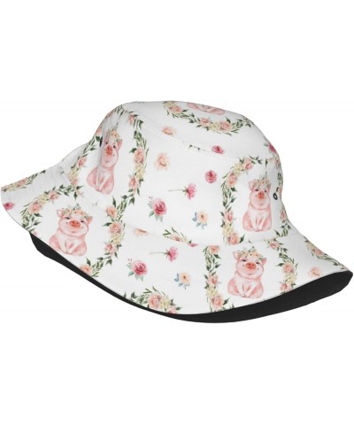 Unisex Lightweight Fashion Printed Cotton Bucket Hat Packable Outdoor Summer Travel Beach Sun Hat for Men Women Country Flora...