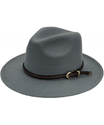 Unisex Felt Fedoras Cap with Exquisite Woven Belt Vintage Trilby Jazz Caps Brown One Size Camel $16.73 Fedoras