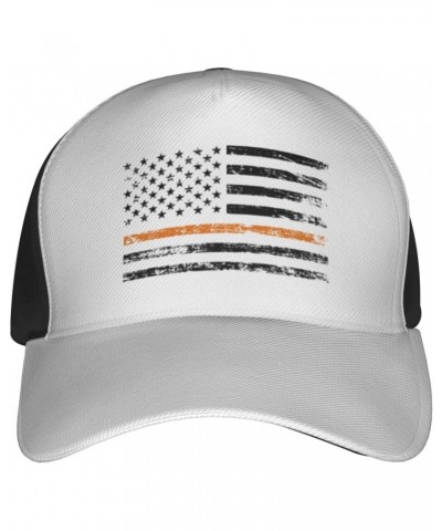 Thin Orange Line USA Flag Baseball Cap Men's and Women's Baseball Hat Adjustable Casual Outdoor Breathable Caps Truck Driver ...