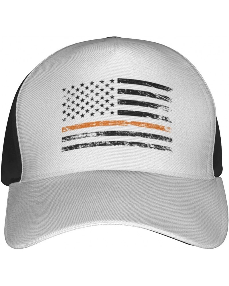 Thin Orange Line USA Flag Baseball Cap Men's and Women's Baseball Hat Adjustable Casual Outdoor Breathable Caps Truck Driver ...