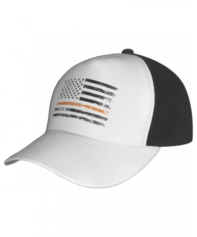 Thin Orange Line USA Flag Baseball Cap Men's and Women's Baseball Hat Adjustable Casual Outdoor Breathable Caps Truck Driver ...