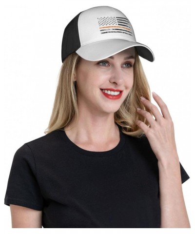 Thin Orange Line USA Flag Baseball Cap Men's and Women's Baseball Hat Adjustable Casual Outdoor Breathable Caps Truck Driver ...