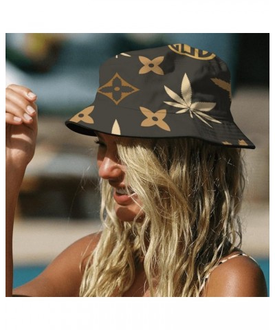 Funny Bucket Hat Weed Bucket Hat Hippie Funny Women Hat Hiking Accessories for Camping Must Haves Cannabis Leafs 4 $9.79 Buck...