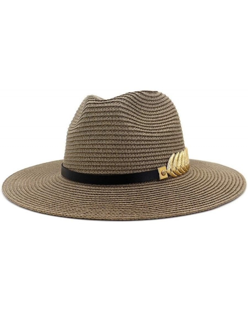 Men's Sun Hat Fedora Hat Beach Hat Wide Brim Hat (Color : Gray, Size : 58cm) 58cm Coffee $18.16 Fedoras