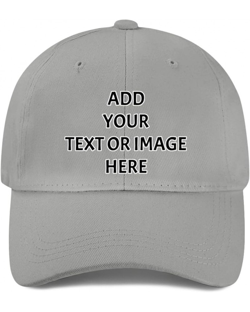 Custom Trucker Hat Personalized Hats Add Your Own Design/Text/Photos Personalized Baseball Cap Grey $7.99 Baseball Caps