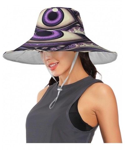 Wide Brim Sun Hat Purple-Blue-Evil-Eye Foldable Beach Hat Bucket Hat $18.17 Sun Hats