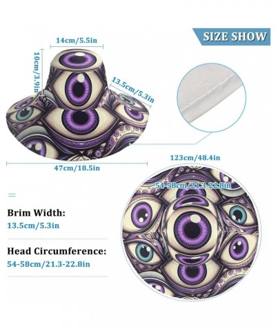 Wide Brim Sun Hat Purple-Blue-Evil-Eye Foldable Beach Hat Bucket Hat $18.17 Sun Hats