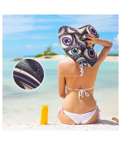 Wide Brim Sun Hat Purple-Blue-Evil-Eye Foldable Beach Hat Bucket Hat $18.17 Sun Hats