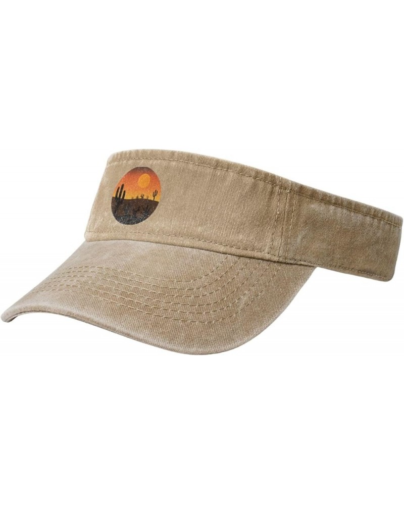 Desert Cactus Sun Visor Hats for Women Men Adjustable Sports Sun Hats Golf Cap Natural $11.09 Visors