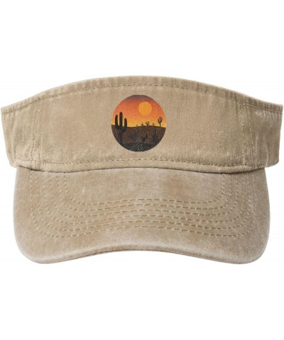 Desert Cactus Sun Visor Hats for Women Men Adjustable Sports Sun Hats Golf Cap Natural $11.09 Visors