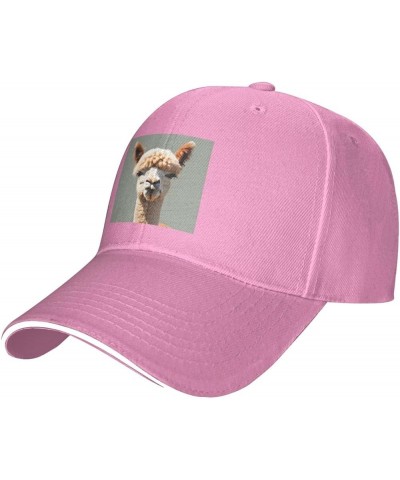 Alpaca Avatar Pattern Casual General Baseball Cap Black : Comfortable, Light Pink $13.99 Baseball Caps