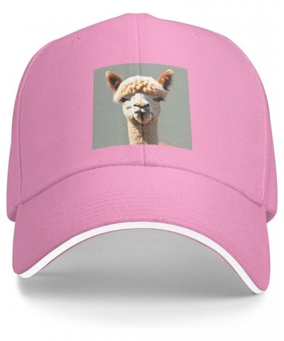 Alpaca Avatar Pattern Casual General Baseball Cap Black : Comfortable, Light Pink $13.99 Baseball Caps