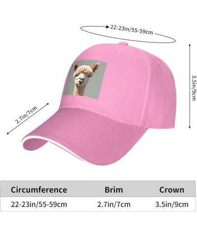 Alpaca Avatar Pattern Casual General Baseball Cap Black : Comfortable, Light Pink $13.99 Baseball Caps