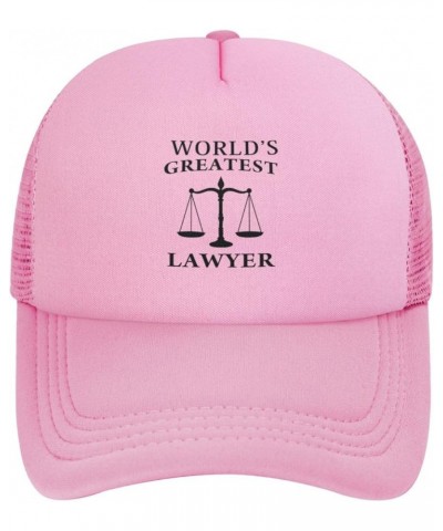 World's Greatest Lawyer Baseball Cap for Men Women Adjustable Mesh Trucker Hat Red Pink $10.31 Baseball Caps