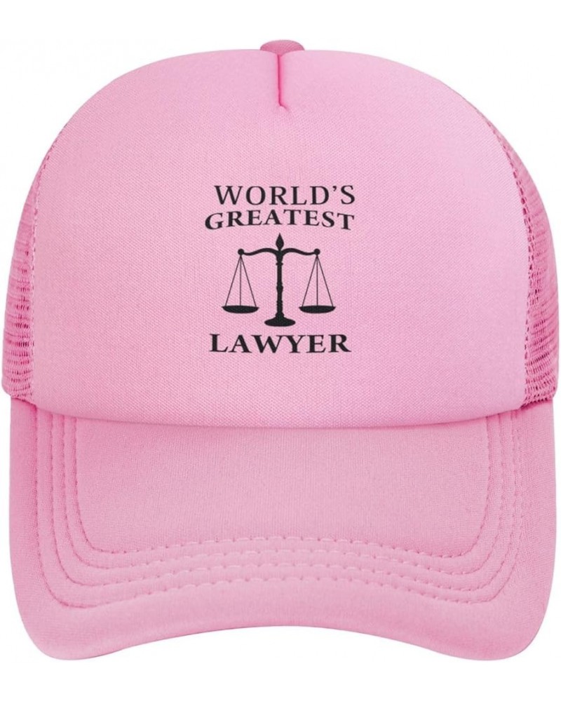 World's Greatest Lawyer Baseball Cap for Men Women Adjustable Mesh Trucker Hat Red Pink $10.31 Baseball Caps