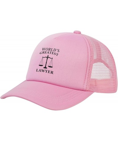 World's Greatest Lawyer Baseball Cap for Men Women Adjustable Mesh Trucker Hat Red Pink $10.31 Baseball Caps