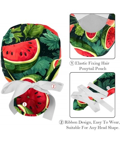 2 Packs Gourd Shaped Working Cap with Buttons Sweatband Watermelon Leaves Scrub Cap for Women Men Color 5 $13.19 Skullies & B...