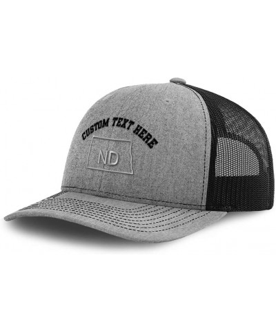 Custom Richardson Trucker Hat North Dakota State Map Nd Embroidery Baseball Cap Heather Grey Black Personalized Text Here $18...