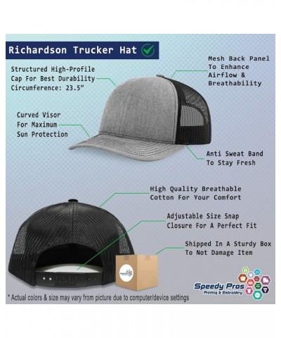 Custom Richardson Trucker Hat North Dakota State Map Nd Embroidery Baseball Cap Heather Grey Black Personalized Text Here $18...