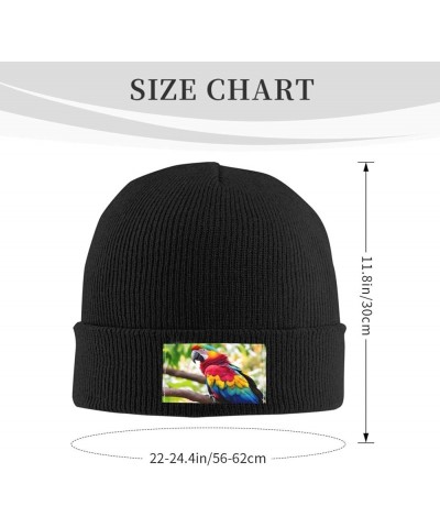 Fantastic Parrot Feather 1 Print Unisex Warm Knit Hat Cap Winter Cap Cute Soft Warm Outdoor Ski Knit Cap Nightcap Black $10.1...