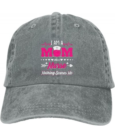 I Am A Mom and A Nurse Nothing Scares Me Vintage Baseball Cap Women Men Trucker Caps Golf Dad Hats Gray $13.21 Cowboy Hats