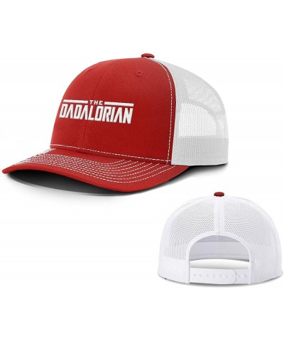 The Dadalorian Back Mesh Hat Casual Wear - Baseball Cap for Men Breathable Mesh Back Adjustable Snapback Strap Red Front / Wh...