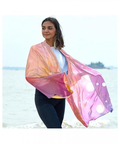 Silk Scarf for Women Hair,Long Lightweight Shawl Wrap,Background Pink Fantasy $10.92 Scarves