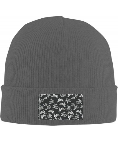 Bunny Rabbit Print Slouchy Beanie for Men Women Hip-Hop Soft Lightweight Running Beanie Adult Hats Deep Heather $12.75 Skulli...