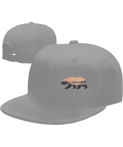 Bear and Mountain Snapback Hats for Men Women Adjustable Baseball Cap Flat Bill Hip Hop Hat Bear and Mountain5 $10.44 Basebal...