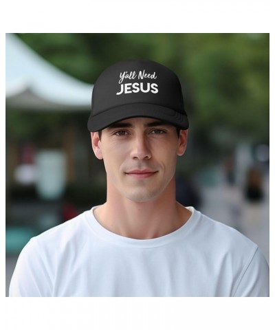 Y'all Need Jesus Funny Gift for Women Men Gifts Mesh Unisex-Adult Adjustable Snapback Trucker Hat Baseball Hats Black Black $...