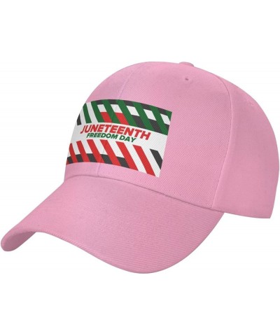 Happy Juneteenth Day Freedom 1865 Baseball Cap Sun Hat Dad Hat Trucker Hat Sport Cap for Men Women Pink-70 $11.25 Baseball Caps