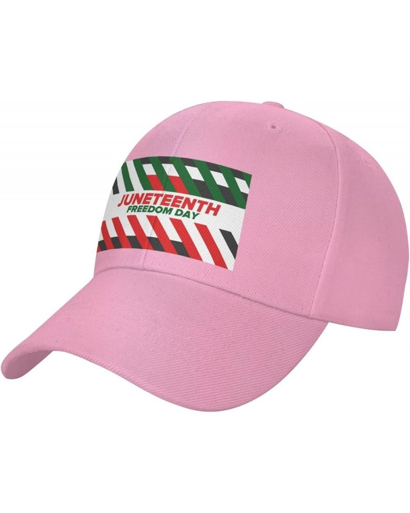 Happy Juneteenth Day Freedom 1865 Baseball Cap Sun Hat Dad Hat Trucker Hat Sport Cap for Men Women Pink-70 $11.25 Baseball Caps