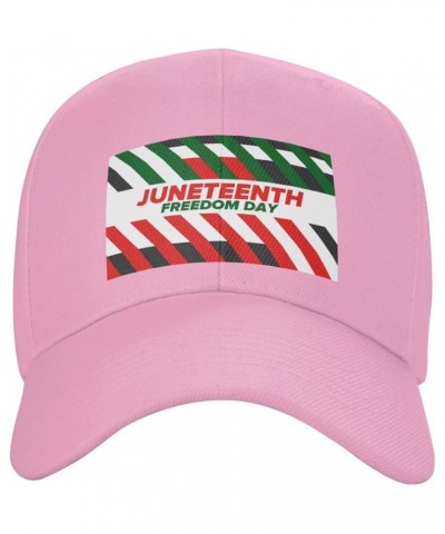 Happy Juneteenth Day Freedom 1865 Baseball Cap Sun Hat Dad Hat Trucker Hat Sport Cap for Men Women Pink-70 $11.25 Baseball Caps