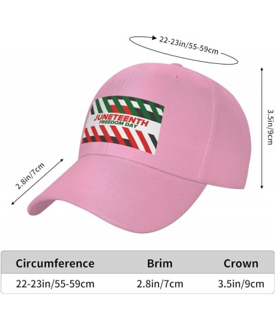 Happy Juneteenth Day Freedom 1865 Baseball Cap Sun Hat Dad Hat Trucker Hat Sport Cap for Men Women Pink-70 $11.25 Baseball Caps