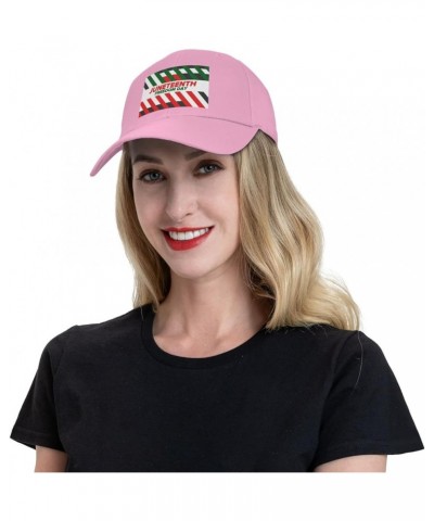 Happy Juneteenth Day Freedom 1865 Baseball Cap Sun Hat Dad Hat Trucker Hat Sport Cap for Men Women Pink-70 $11.25 Baseball Caps