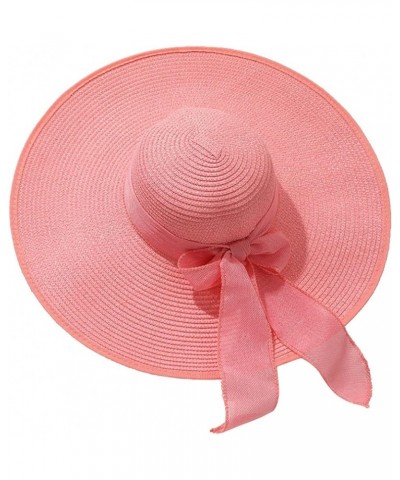 Sun Hat for Women Wide Brim Beach Hat for Women Foldable Summer Sun Hat Independence Day Gifts Birthday Pink $6.97 Sun Hats