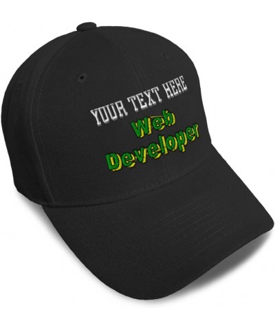 Custom Baseball Cap Web Developer Development Acrylic Programmer Dad Hats for Men and Women Black Personalized Text Here $14....