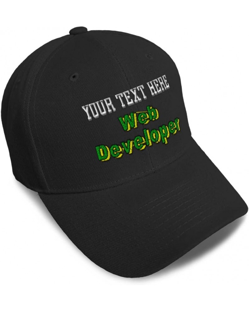 Custom Baseball Cap Web Developer Development Acrylic Programmer Dad Hats for Men and Women Black Personalized Text Here $14....