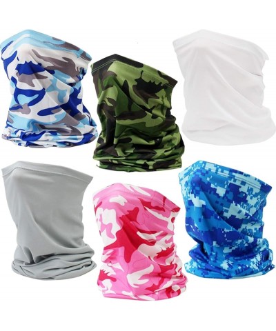 Clothing Neck Gaiter Cover, UV Protection, Non Slip Light Breathable for Sun Wind Dust Bandana Balaclava 6pcs(camouflage+soli...