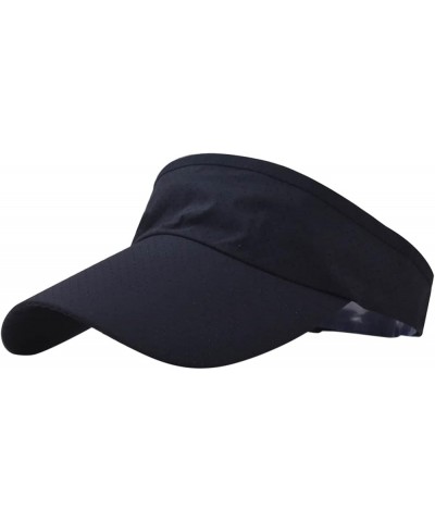 Sun Visor Hats Sport Athletic Sun Visor Caps Adjustable Visors for Women Men Curved Brim Empty Top Baseball Cap Navy $7.30 Vi...