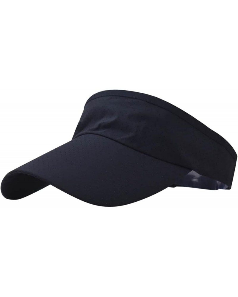 Sun Visor Hats Sport Athletic Sun Visor Caps Adjustable Visors for Women Men Curved Brim Empty Top Baseball Cap Navy $7.30 Vi...