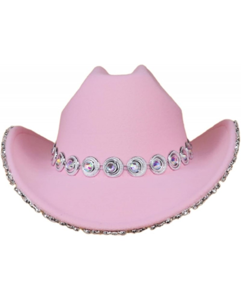 Diamond-Studded Cowboy Hat Bejeweled Disco Hat for Girl Boys Cowgirl Hat for Carnivals Music Festival, Approx.56-58cm/22.05-2...