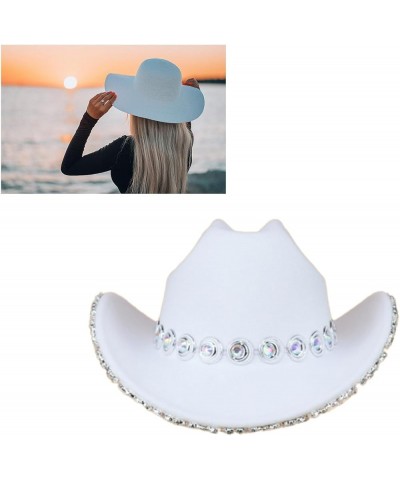 Diamond-Studded Cowboy Hat Bejeweled Disco Hat for Girl Boys Cowgirl Hat for Carnivals Music Festival, Approx.56-58cm/22.05-2...