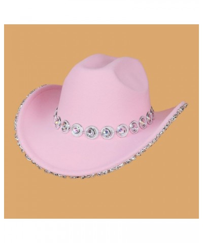 Diamond-Studded Cowboy Hat Bejeweled Disco Hat for Girl Boys Cowgirl Hat for Carnivals Music Festival, Approx.56-58cm/22.05-2...