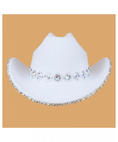 Diamond-Studded Cowboy Hat Bejeweled Disco Hat for Girl Boys Cowgirl Hat for Carnivals Music Festival, Approx.56-58cm/22.05-2...