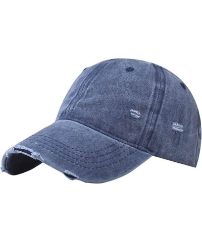 Structured Baseball Cap with Adjustable Sturdy Outdoor Black Golf Hat for Hiking & Summer Beach Vacation M1-navy $8.39 Skulli...